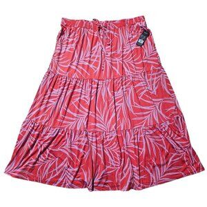 Size 2X Robert Louis Womens Tiered Maxi Summer Skirt Vacation Wear With Pockets
